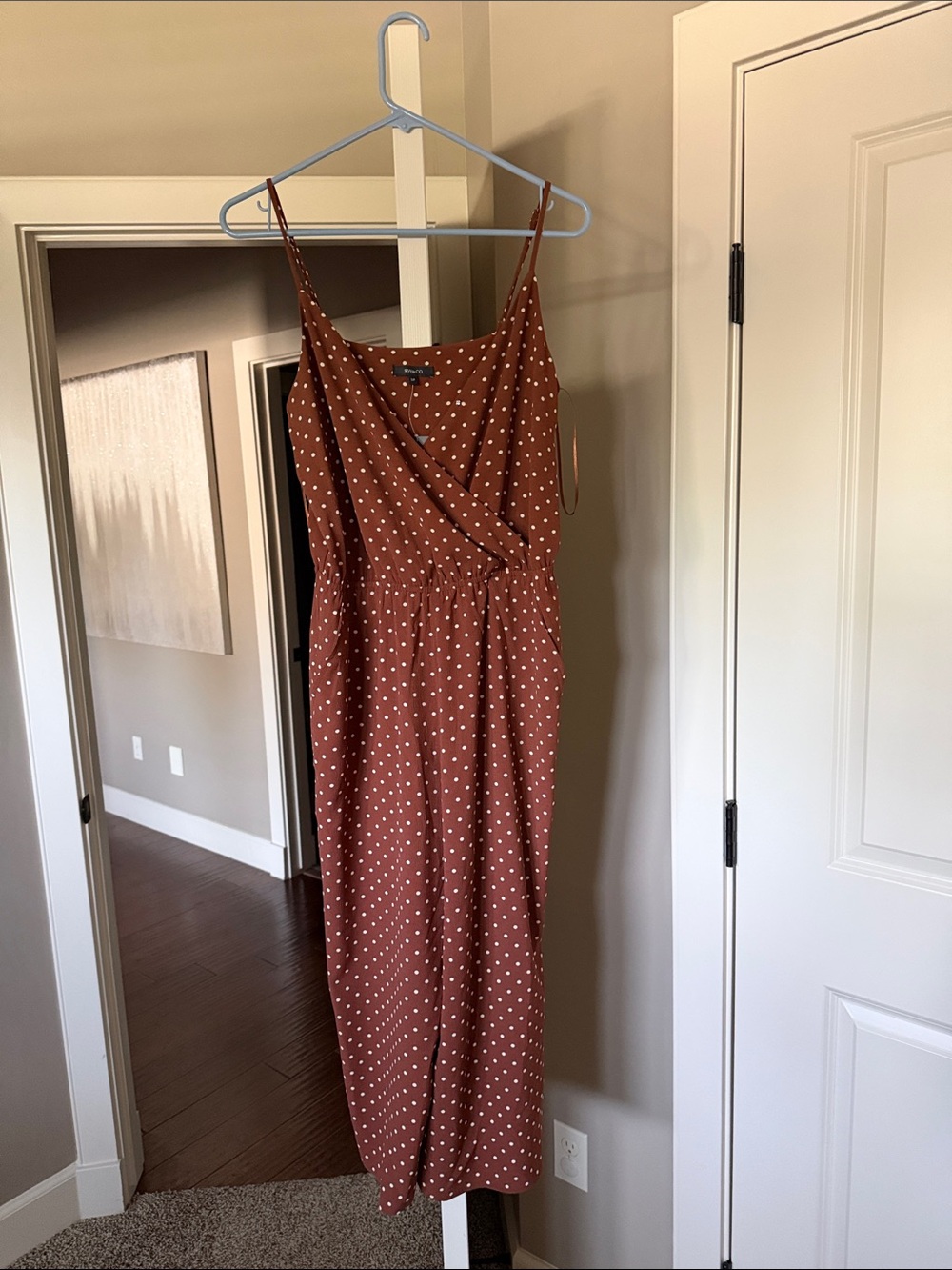 RW&CO. Rust Brown Polka Dot Jumpsuit
